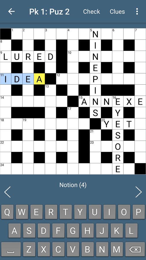 Crossword App Screenshot